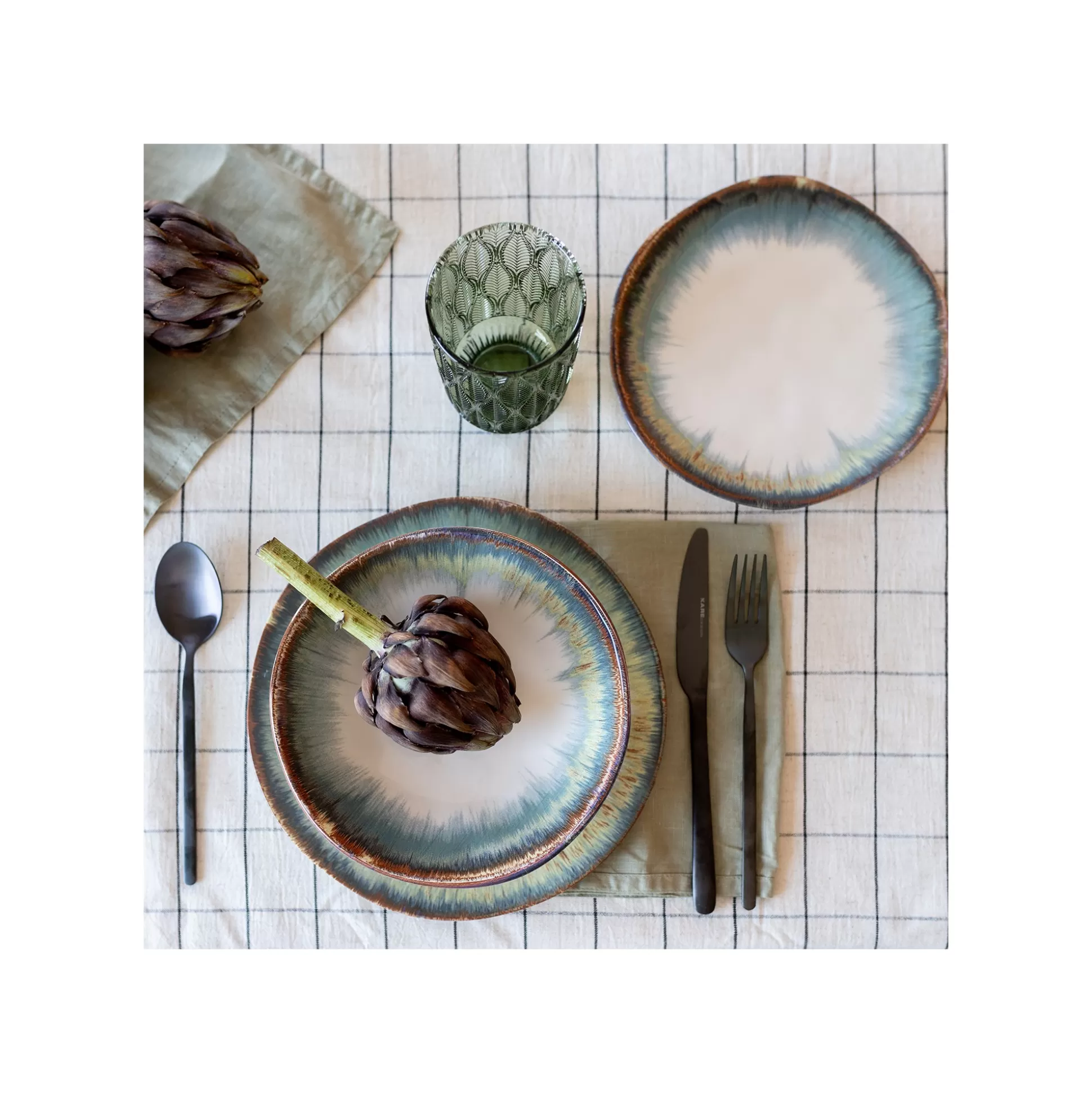 Assiettes Creuses Organic Bleues 20cm Set De 4 ^KARE Design New