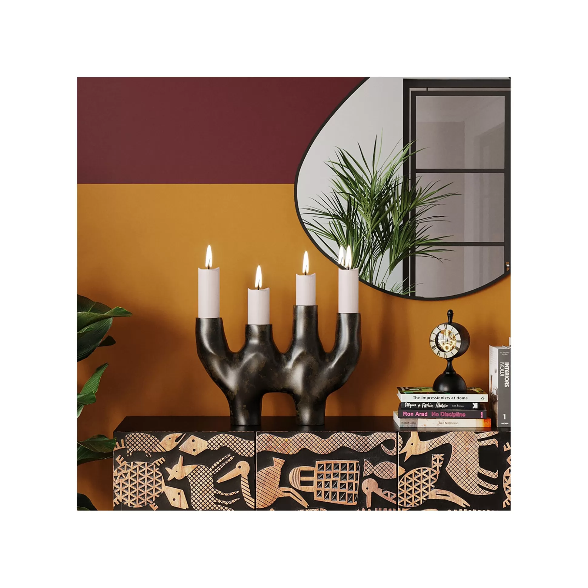 Bougeoir Sticker 4 Bras Marron ^KARE Design Best Sale