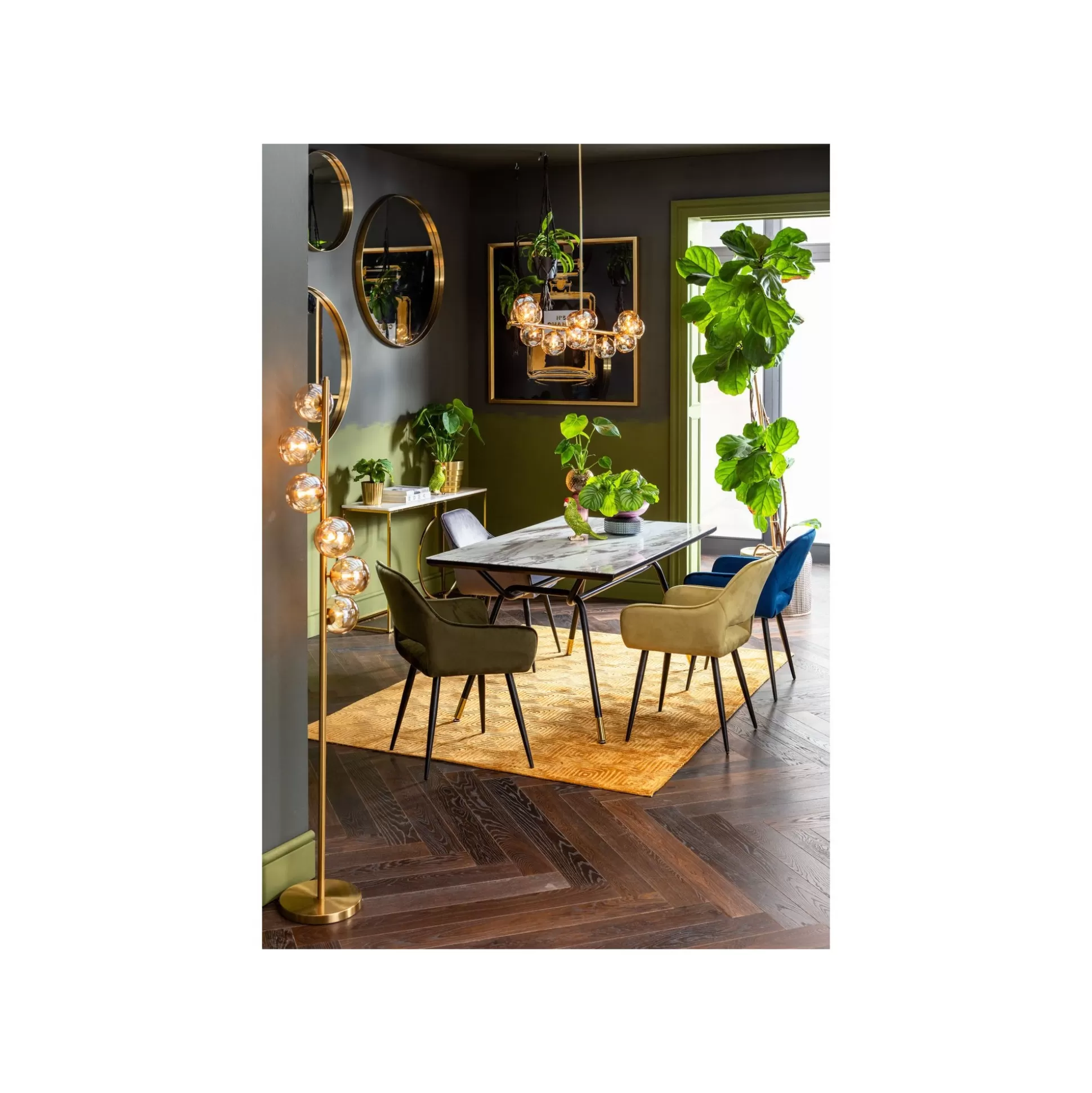 Chaise Avec Accoudoirs San Francisco Velours Vert Foncé ^KARE Design Flash Sale