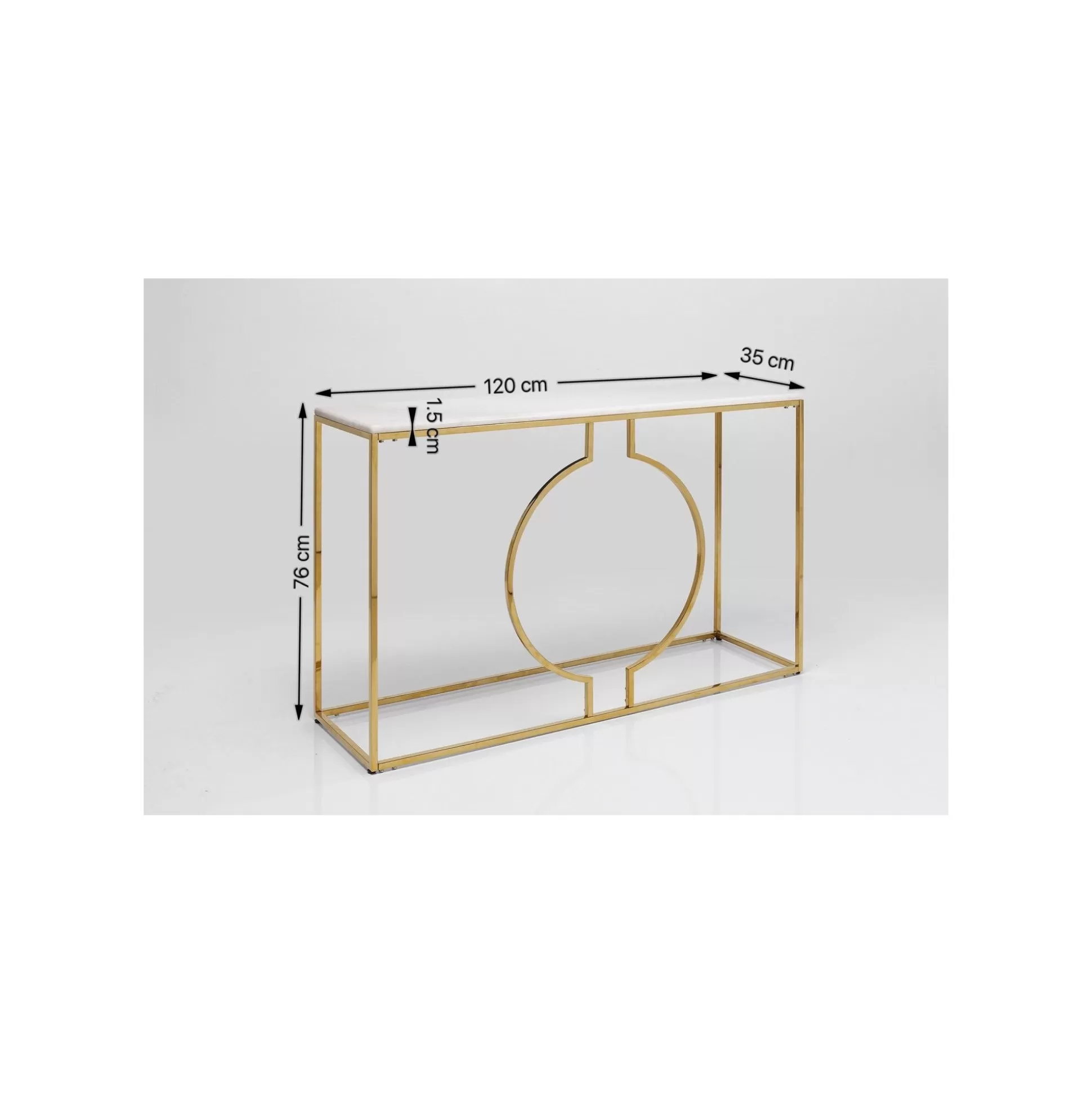 Console Miami Loft 120x35cm Blanche Et Dorée ^KARE Design Outlet