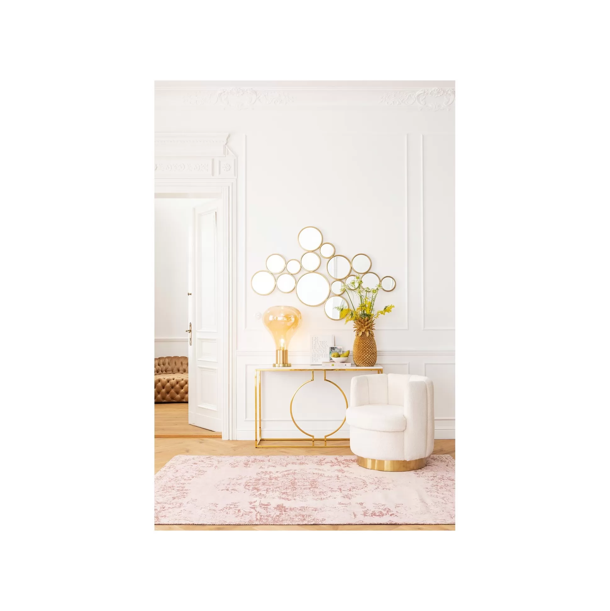 Console Miami Loft 120x35cm Blanche Et Dorée ^KARE Design Outlet