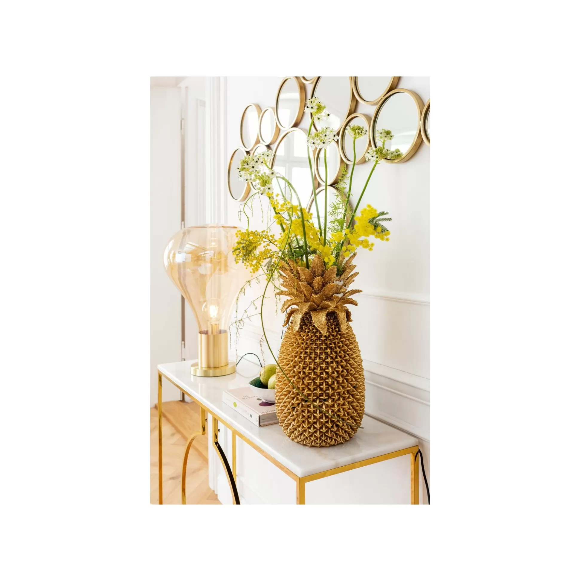 Console Miami Loft 120x35cm Blanche Et Dorée ^KARE Design Outlet