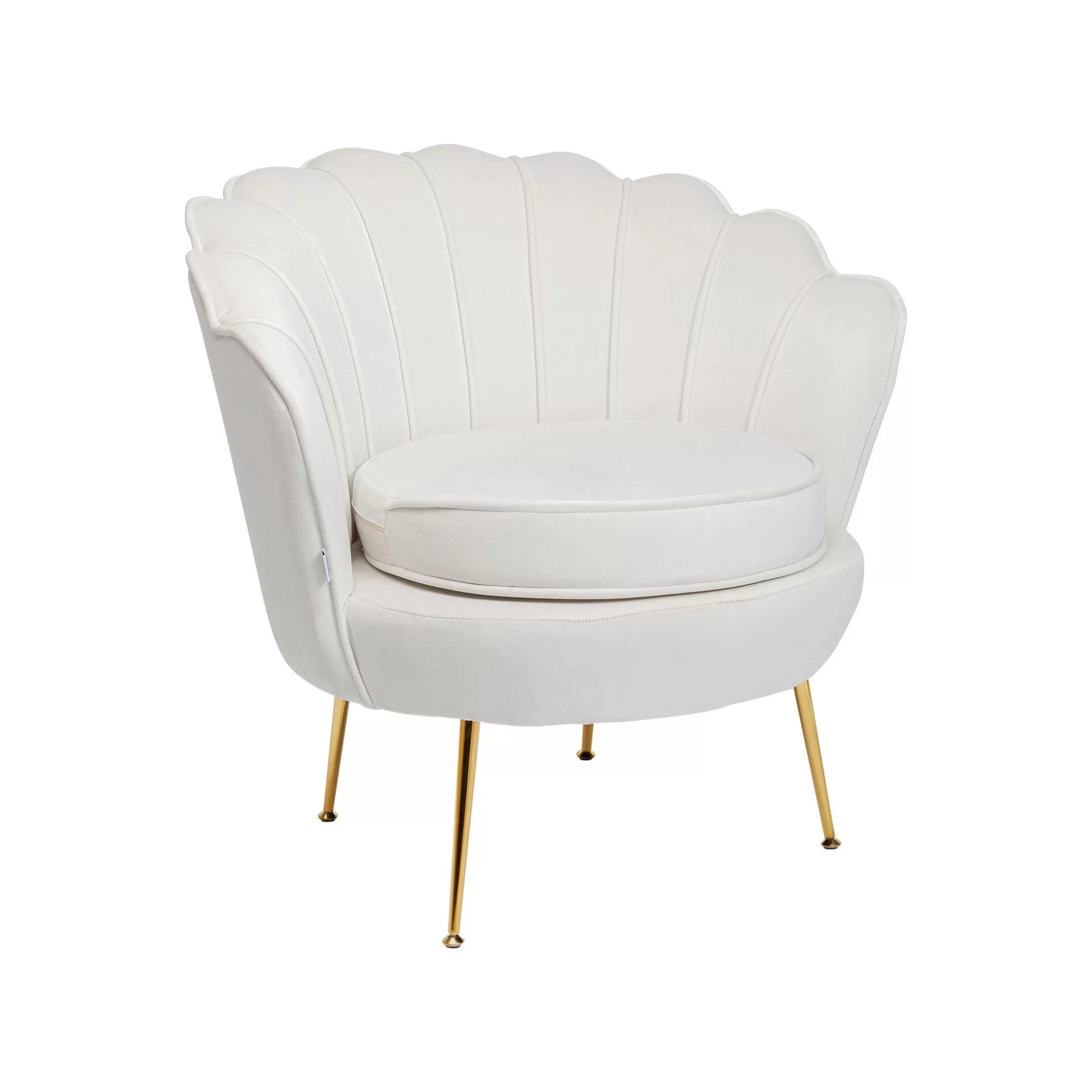 Fauteuil Water Lily Velours écru Et Acier Doré ^KARE Design Hot
