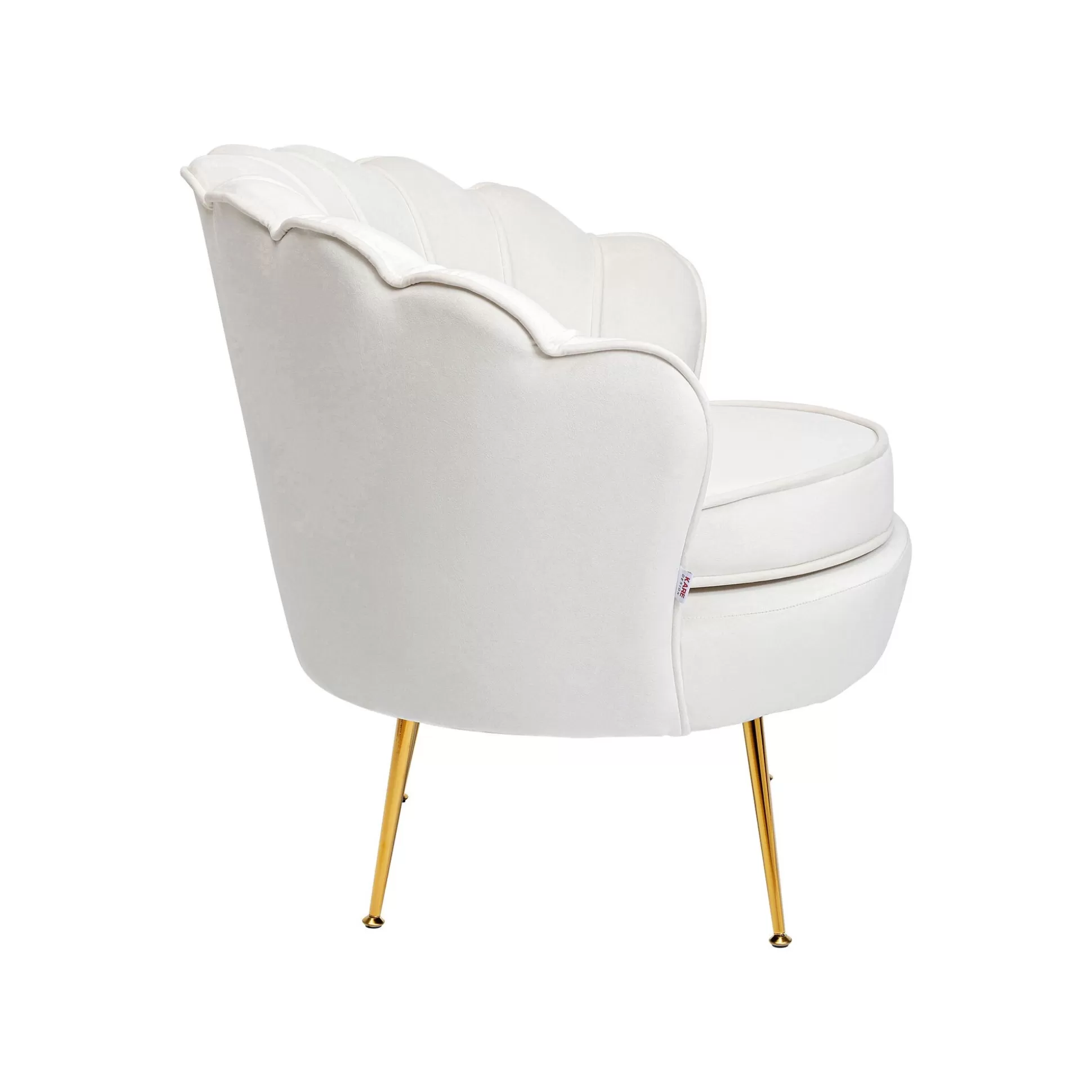 Fauteuil Water Lily Velours écru Et Acier Doré ^KARE Design Hot