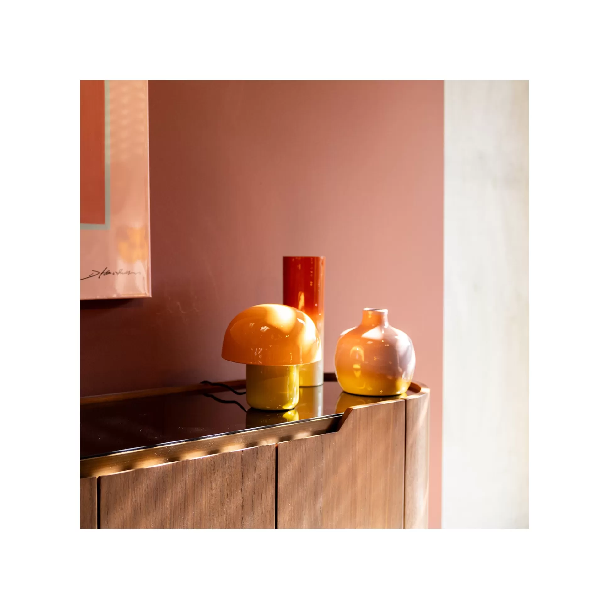 Lampe Mushroom Duo 20cm Orange Et Jaune ^KARE Design New