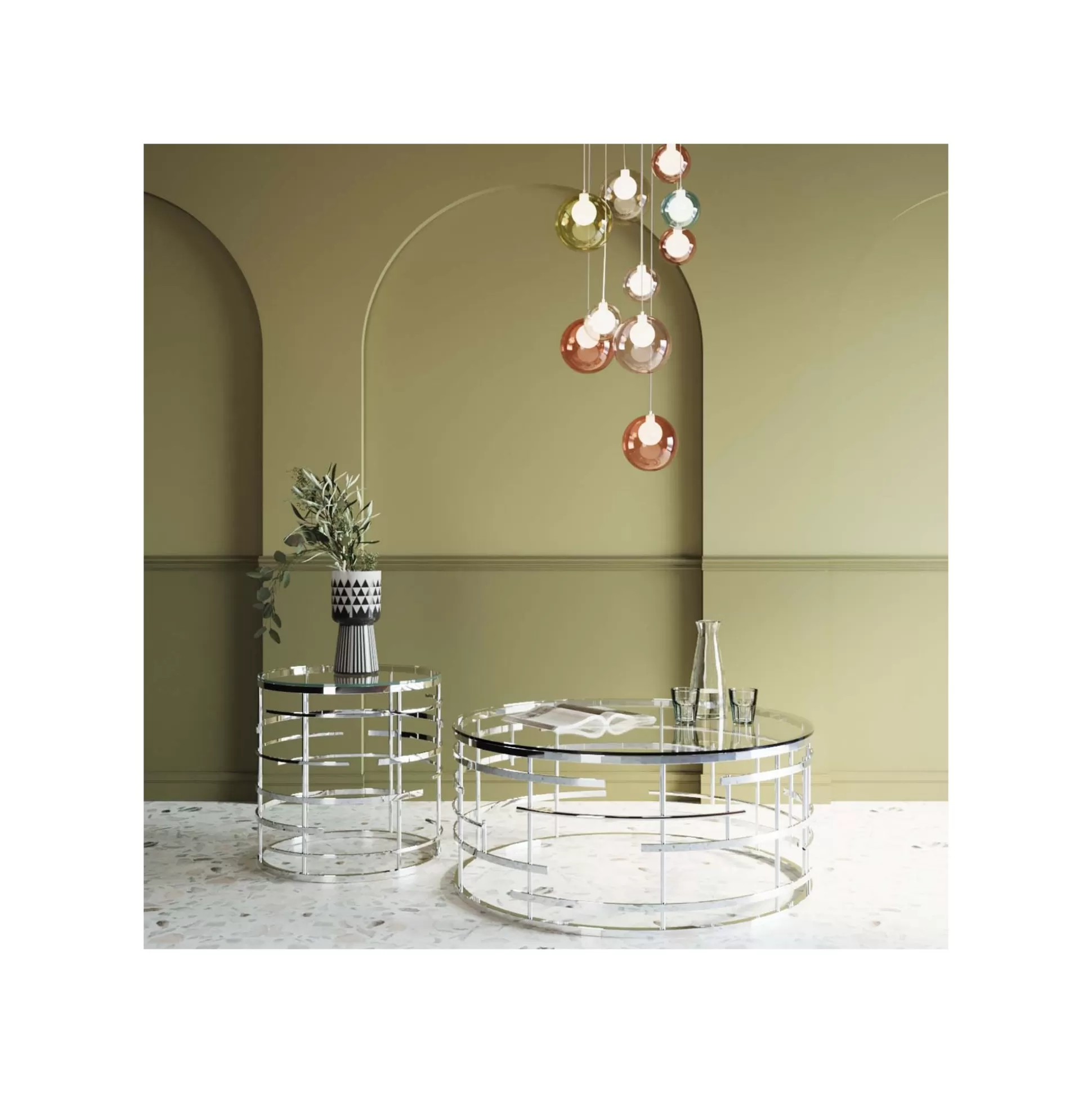 Table Basse Jupiter 100cm Argentée ^KARE Design Best