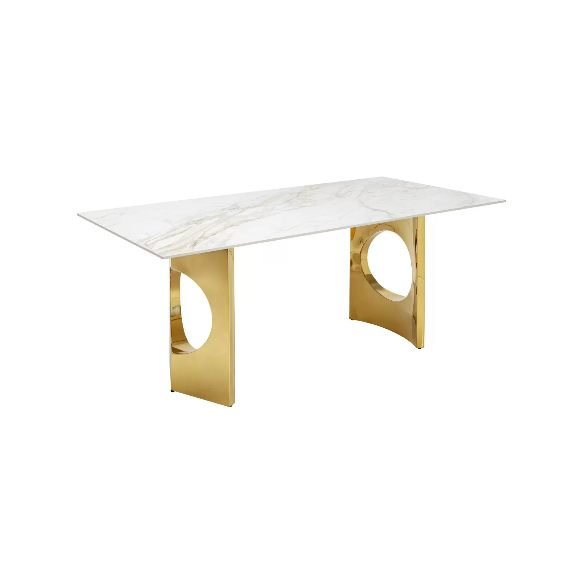 Table Eternity Oho Blanche Et Dorée 180x90cm ^KARE Design Fashion
