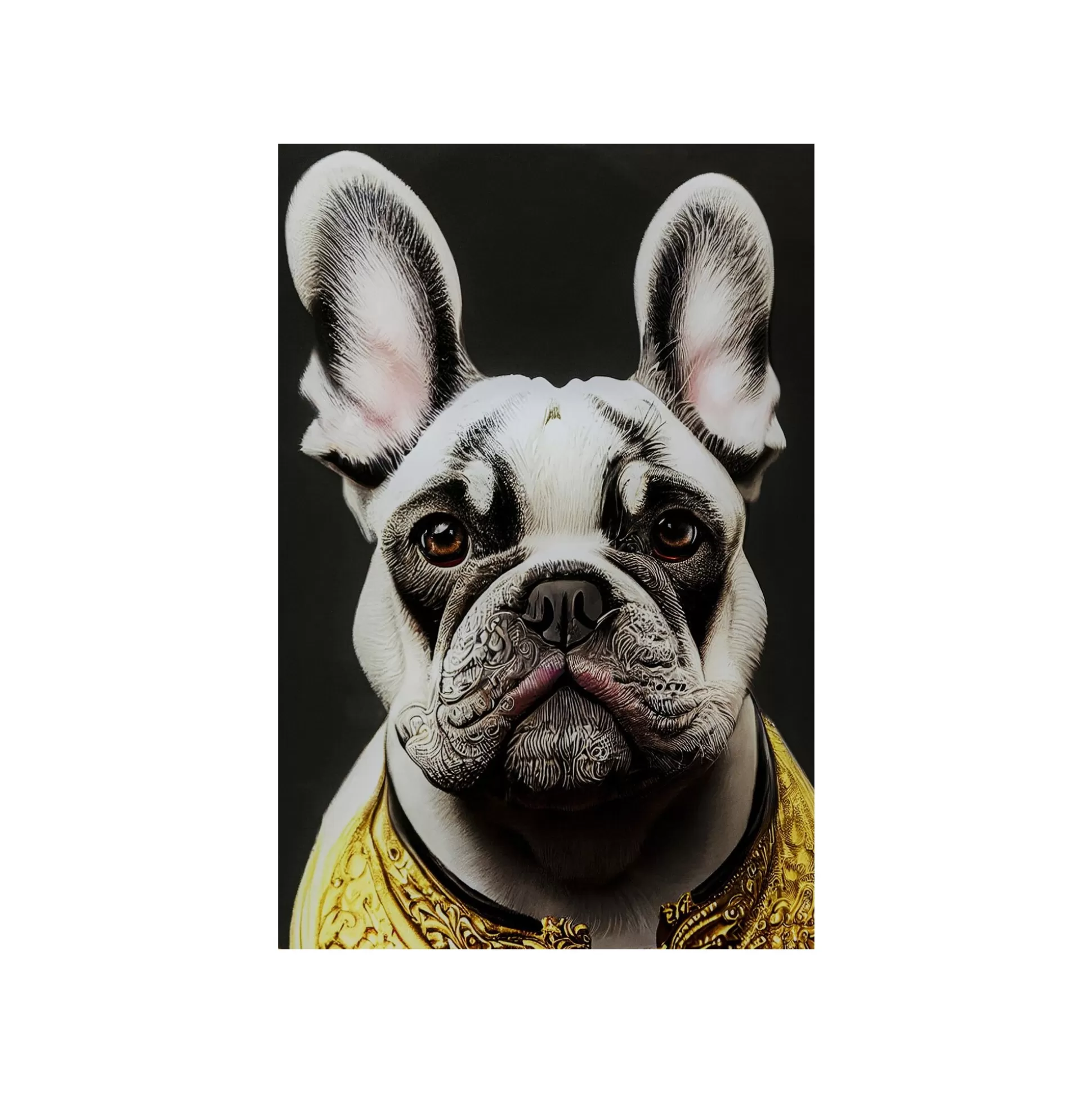 Tableau En Verre Bouledogue Collier Doré 40x60cm ^KARE Design Clearance